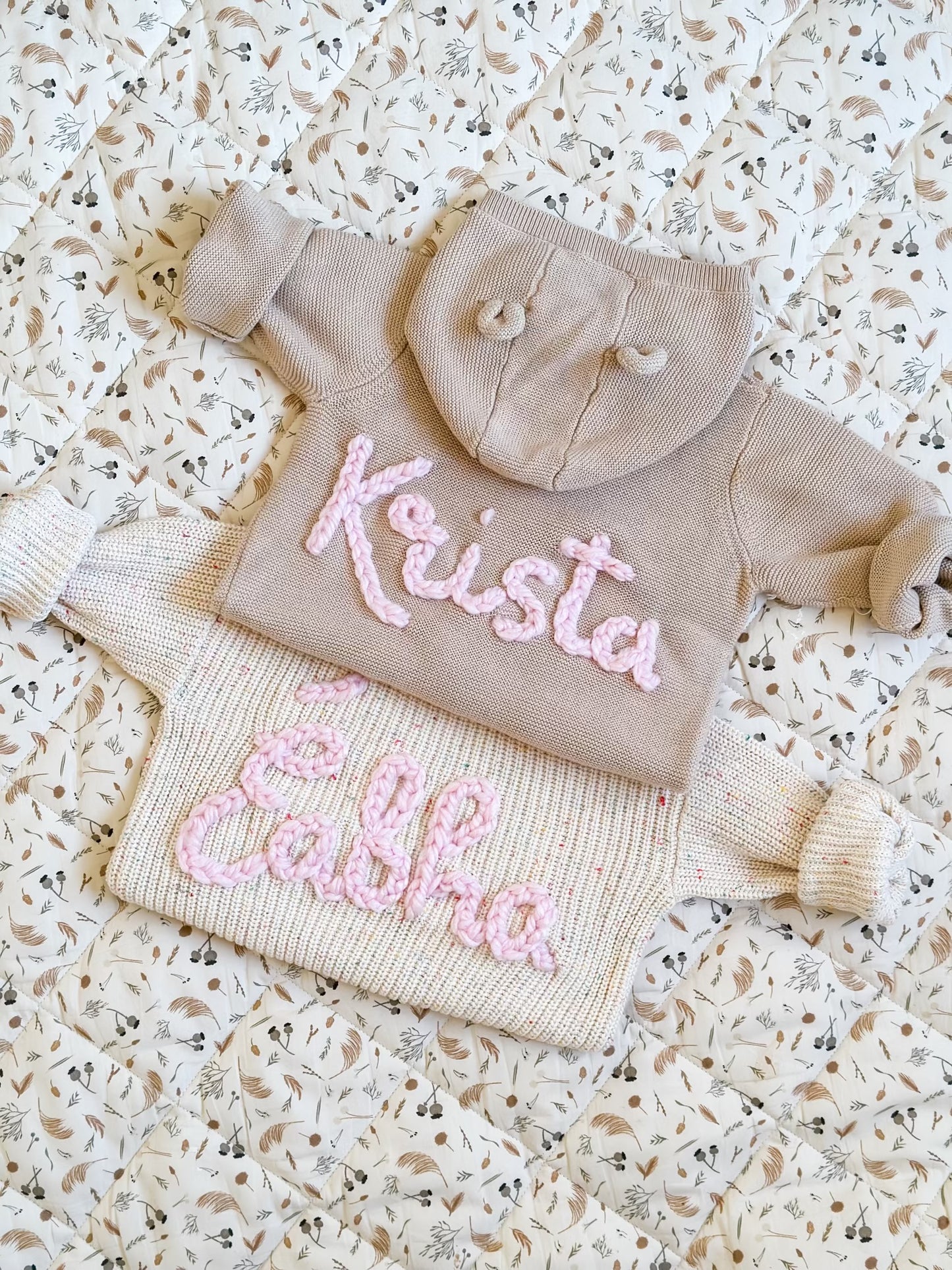 0-1 month- Personalised Baby Cardigan