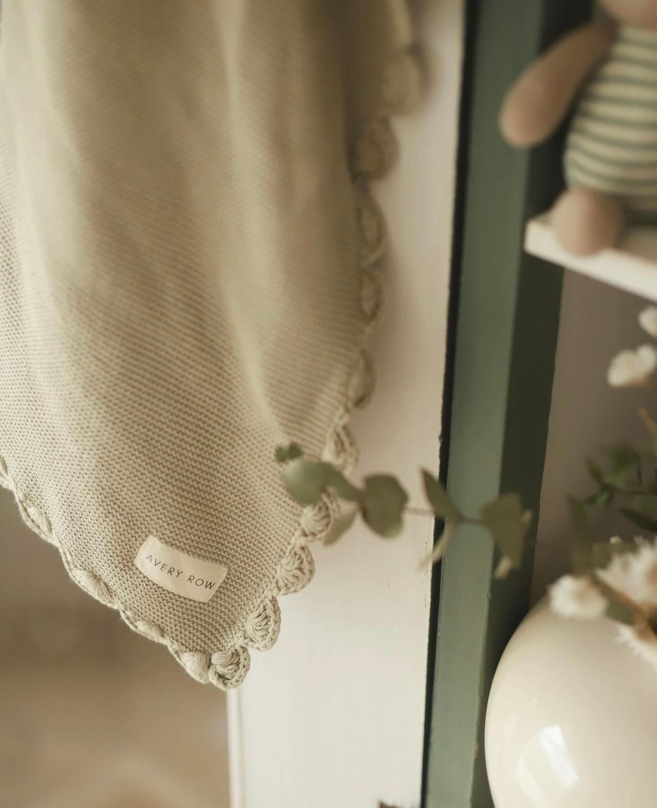 Scallop Knit Blanket - Willow