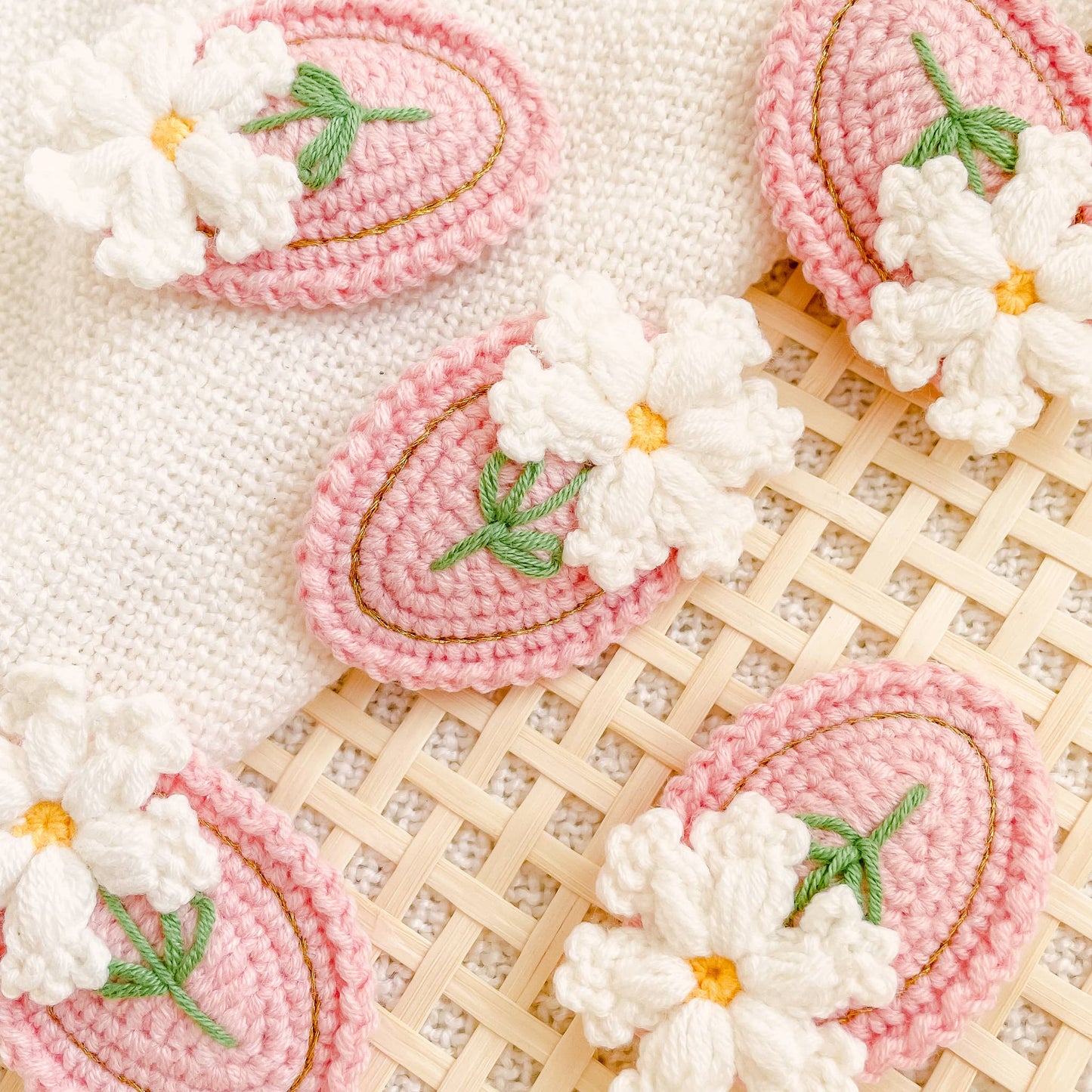 Flower Crochet Hair Clips