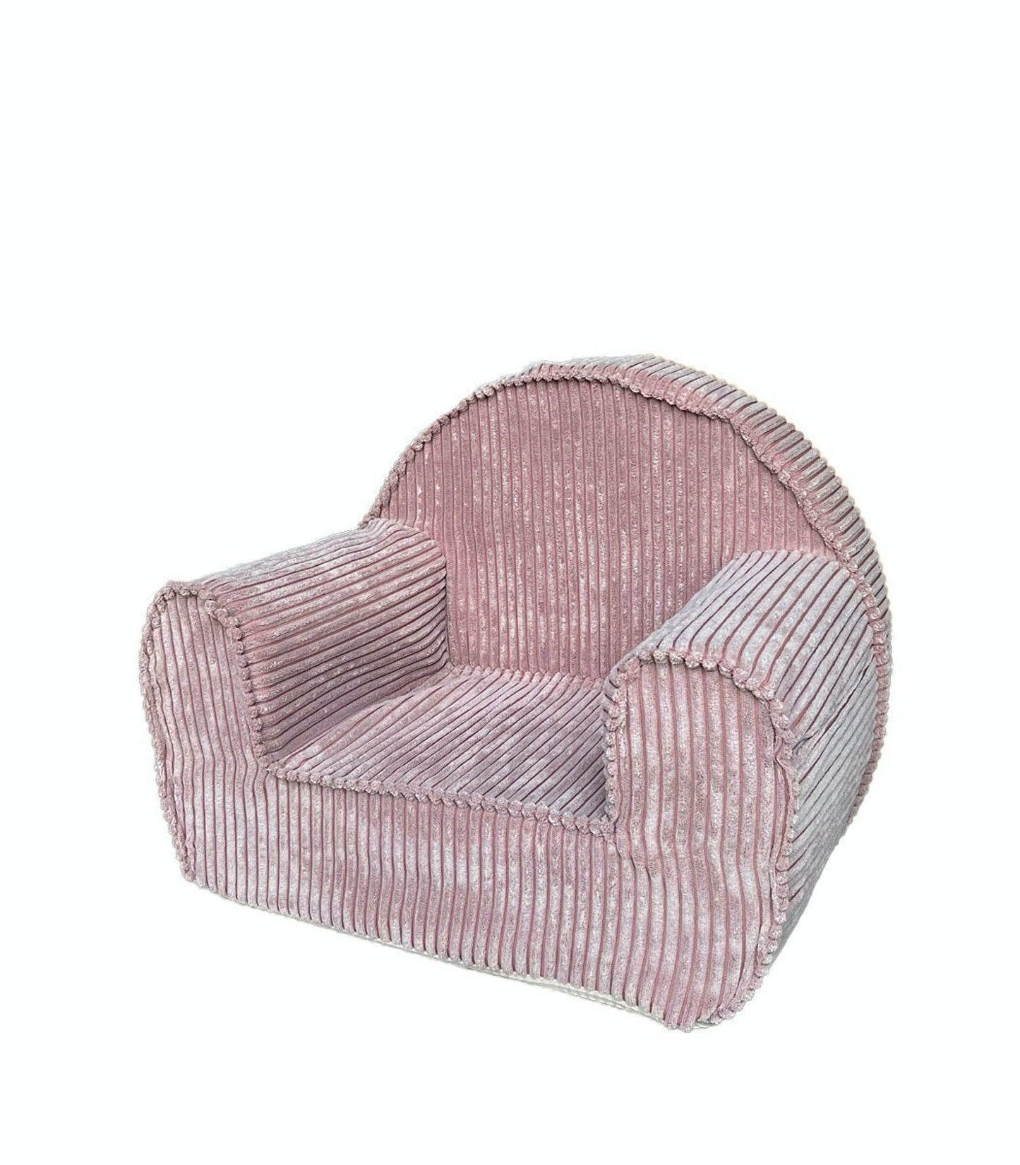 Corduroy Kids Chair- Magenta Grey
