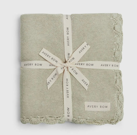 Scallop Knit Blanket - Willow
