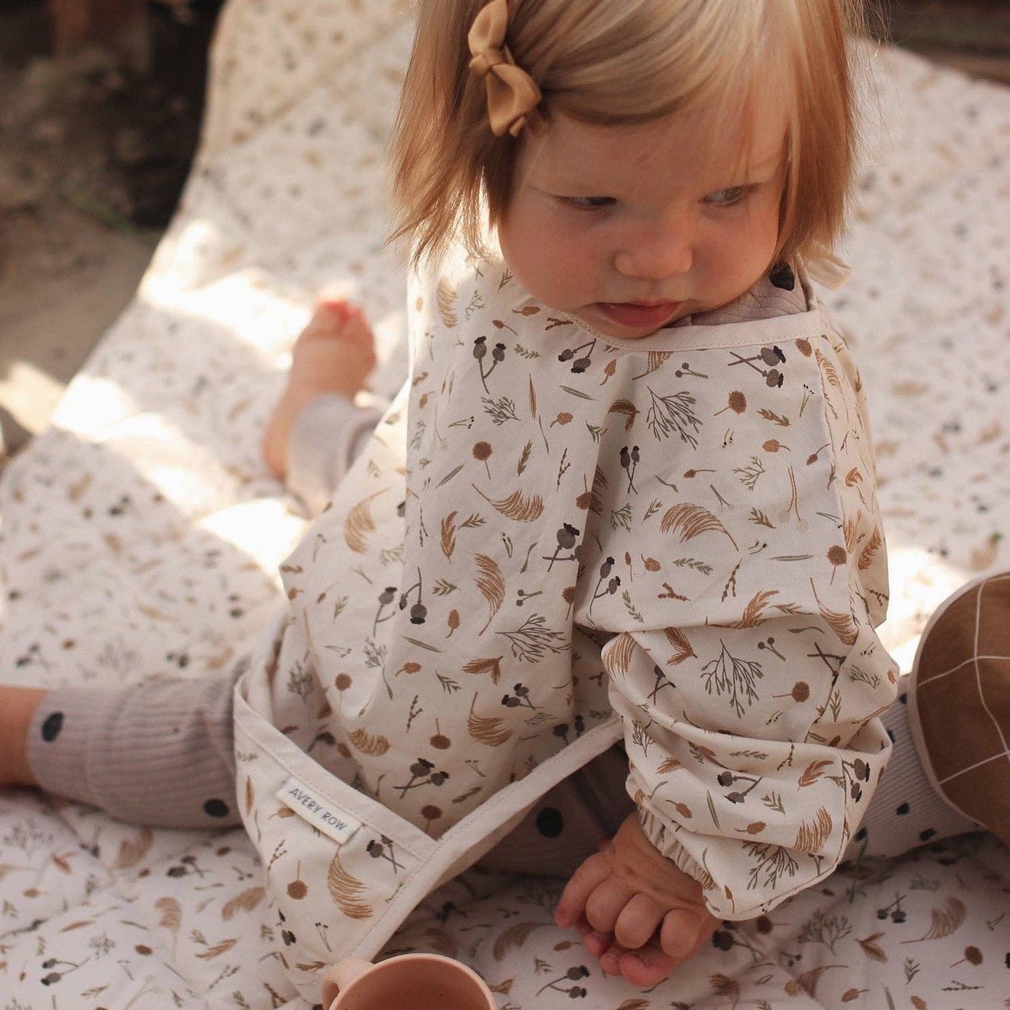 Sleeved Bib - Grasslands - Organic Cotton