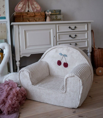 Corduroy Kids Chair- Cherry