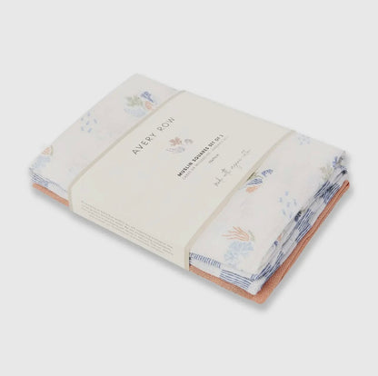 Organic Muslin Squares Set - Coastlines