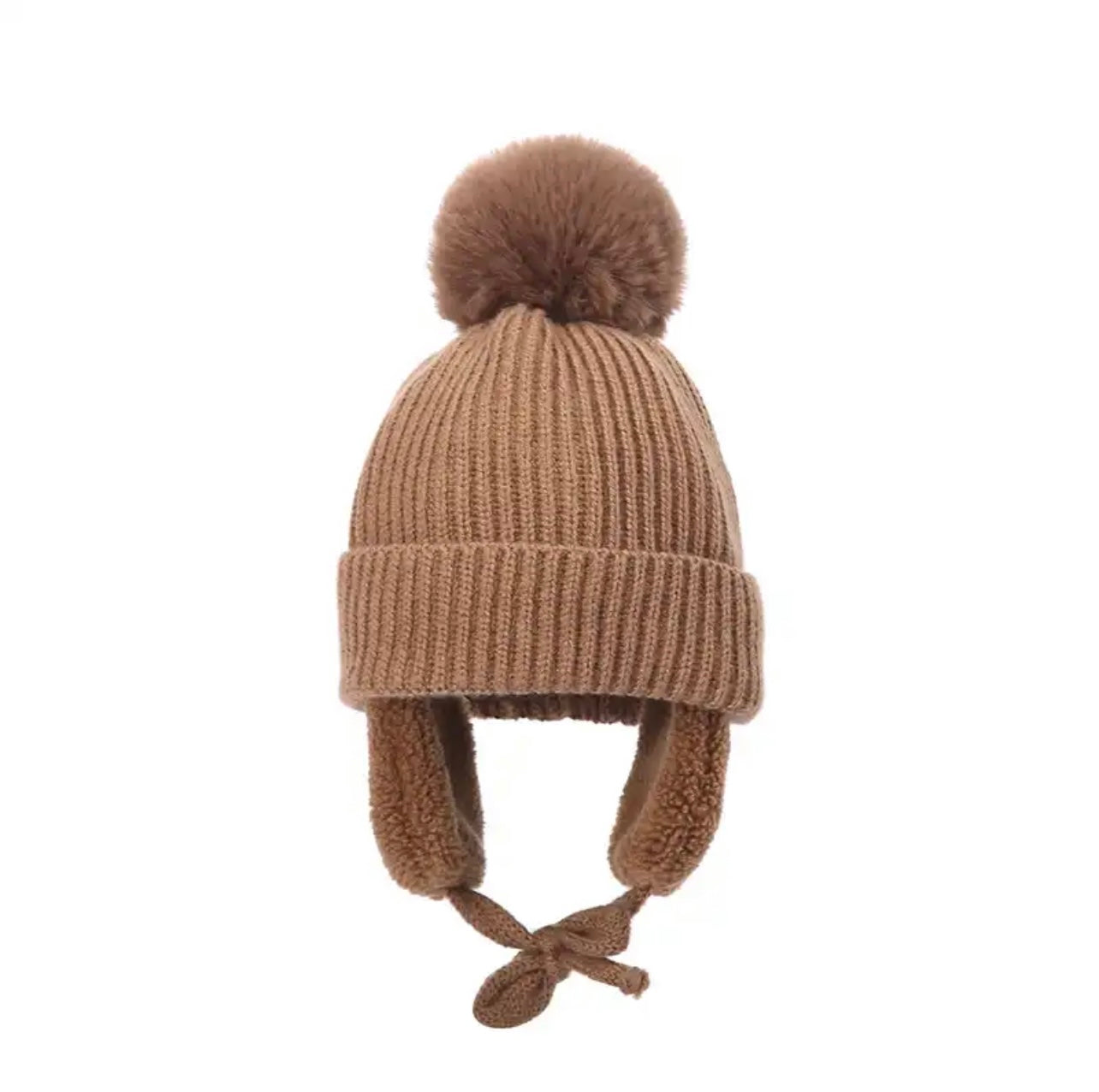 Pom Pom Beanie with Earflaps