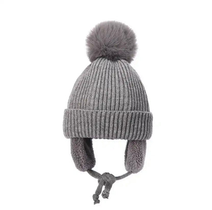 Pom Pom Beanie with Earflaps