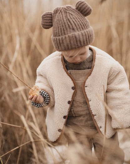 Reversible Gingham Jacket - Biscuit