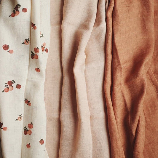 Organic Muslin Squares Set - Peaches