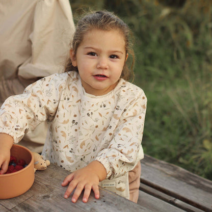 Sleeved Bib - Grasslands - Organic Cotton